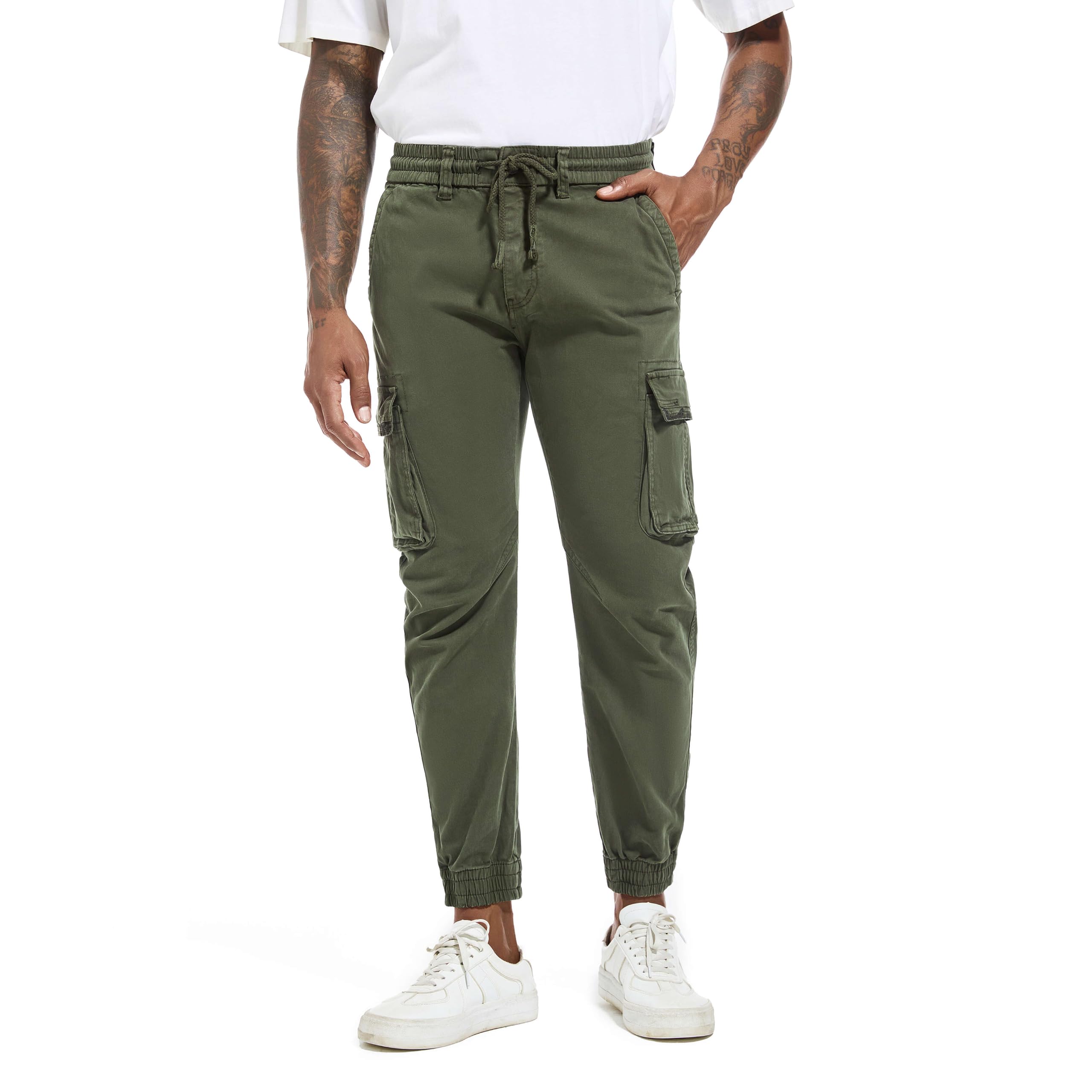 DON JOHNSON Men's Cargo Trousers with 6 Pockets Casual Trousers