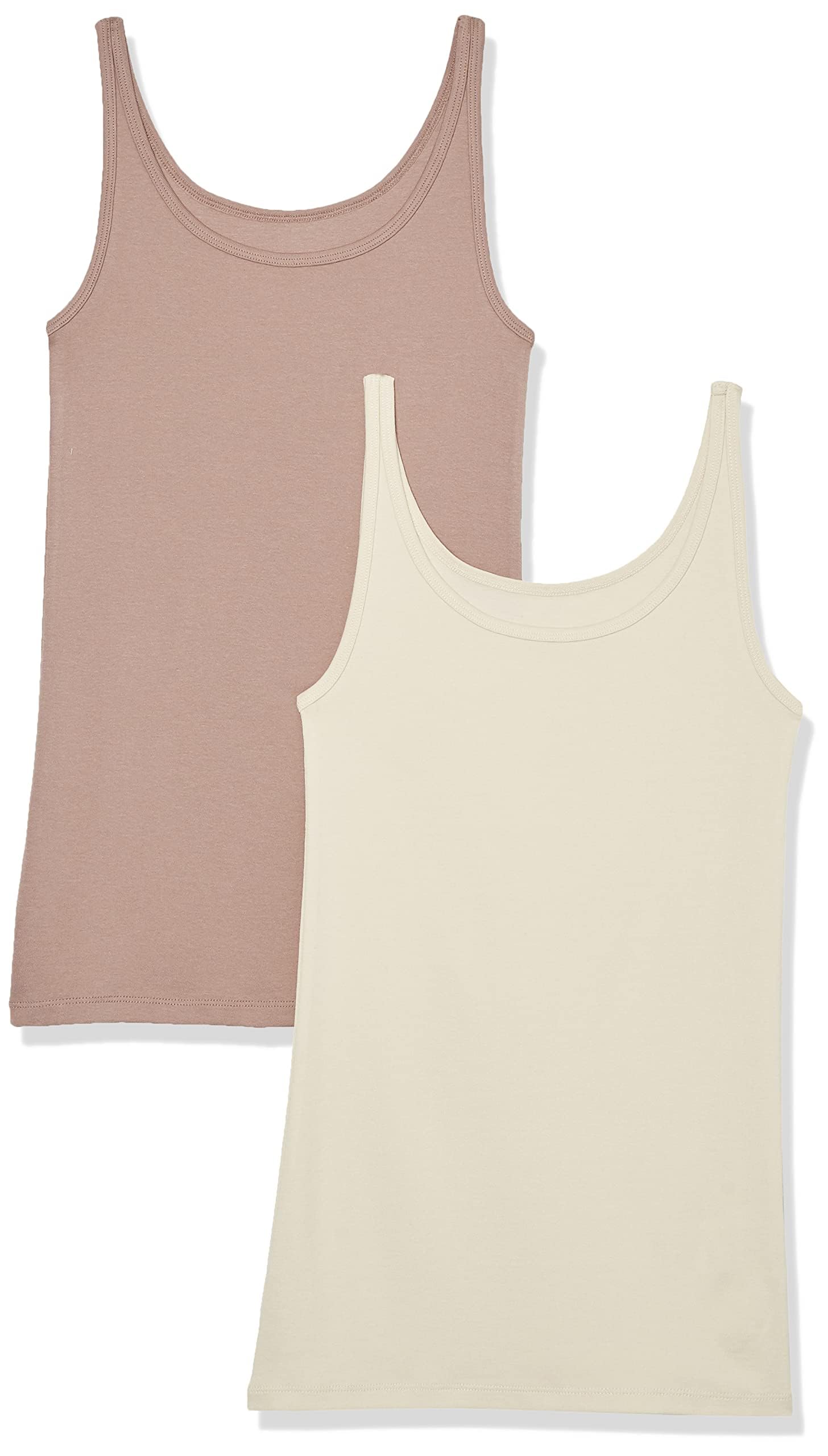 Amazon Essentials Women's Slim-Fit Thin Strap Tank Top, Pack of 2