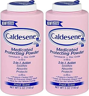 Caldesene Medicated Protecting Body Powder with Zinc Oxide and Cornstarch, Talc Free, 5 Oz (Pack of 2)