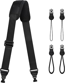 TIMISM Shoulder Strap with Pad, 2 Sets of Quick Release Buckles, Black | Adjustable between 39" to 63", Replacement Comfortable Neck Lanyard for Camera, Tablet, iPad, Laptop, Binocular, Luggage Bag
