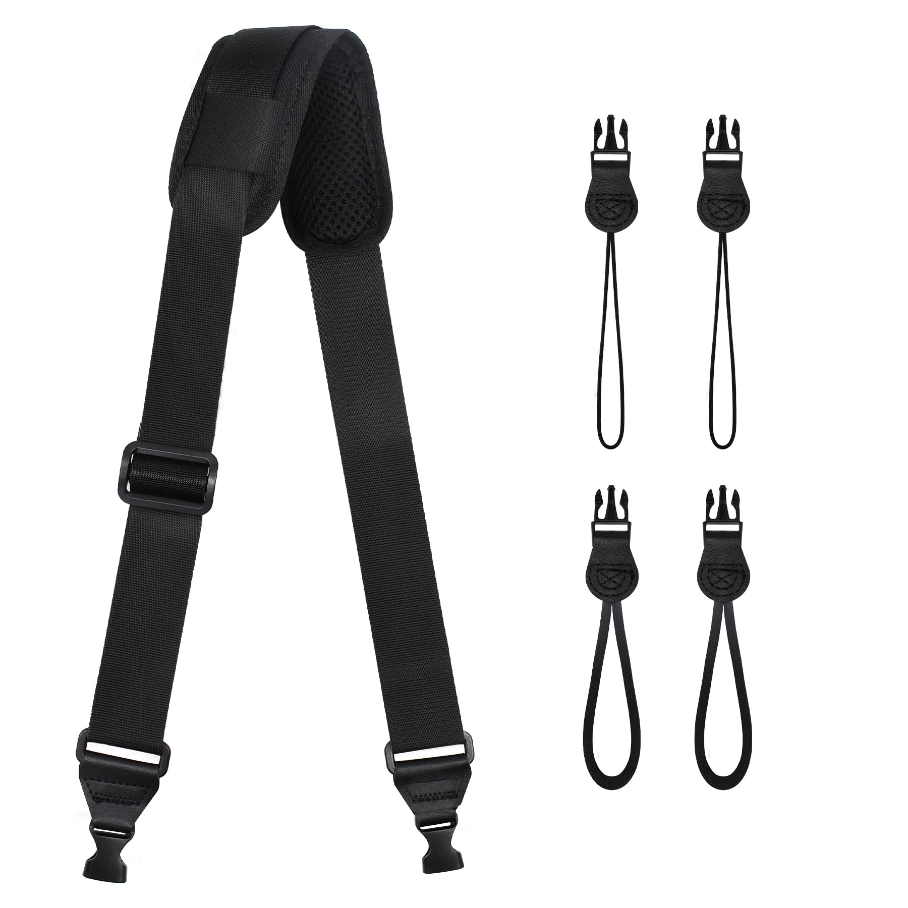 TIMISM Shoulder Strap with Pad, 2 Sets of Quick Release Buckles, Black | Adjusta