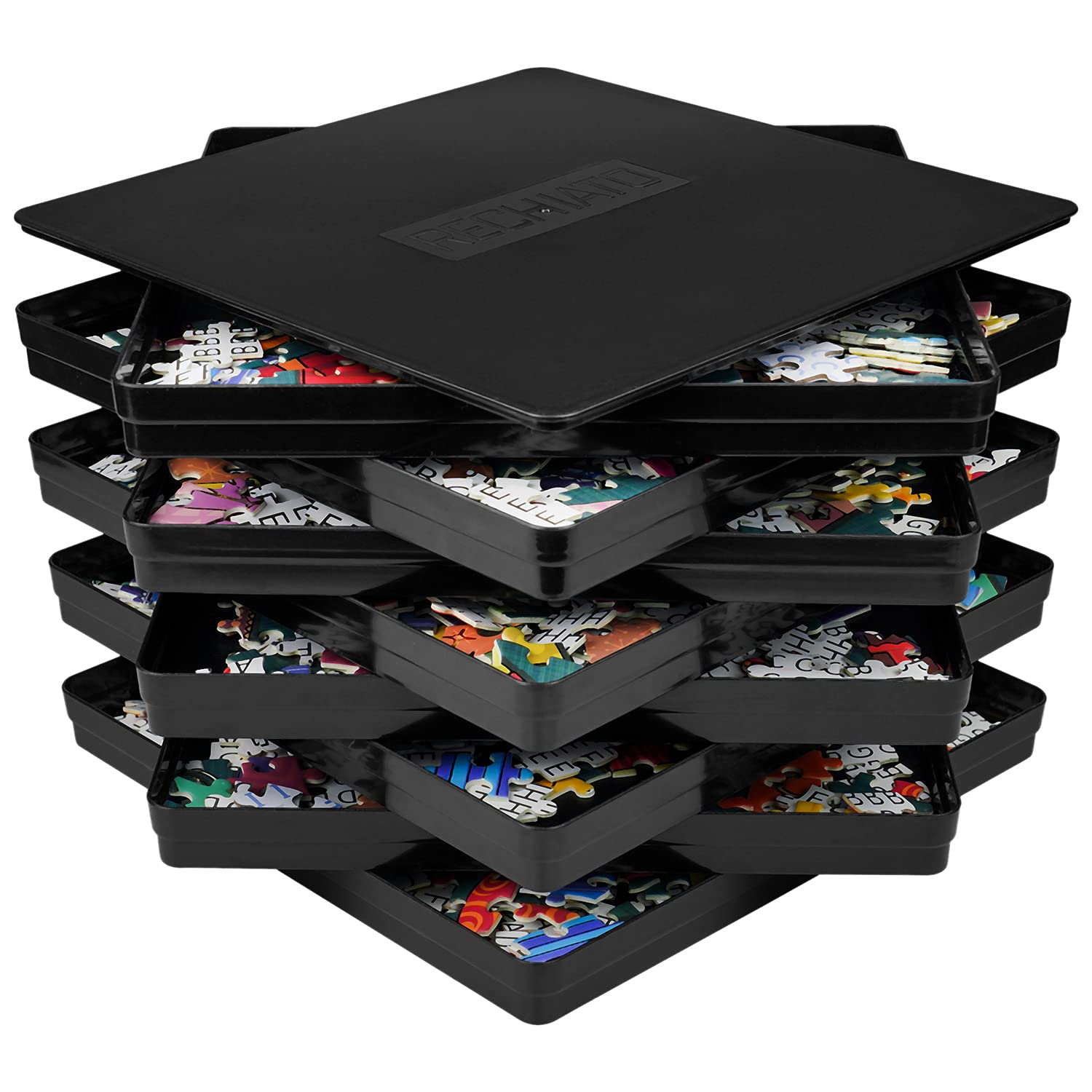 8 Sorting Trays with Lid 8x8 Premium Puzzle Trays for Lovers Up to 1000-1500 Pie