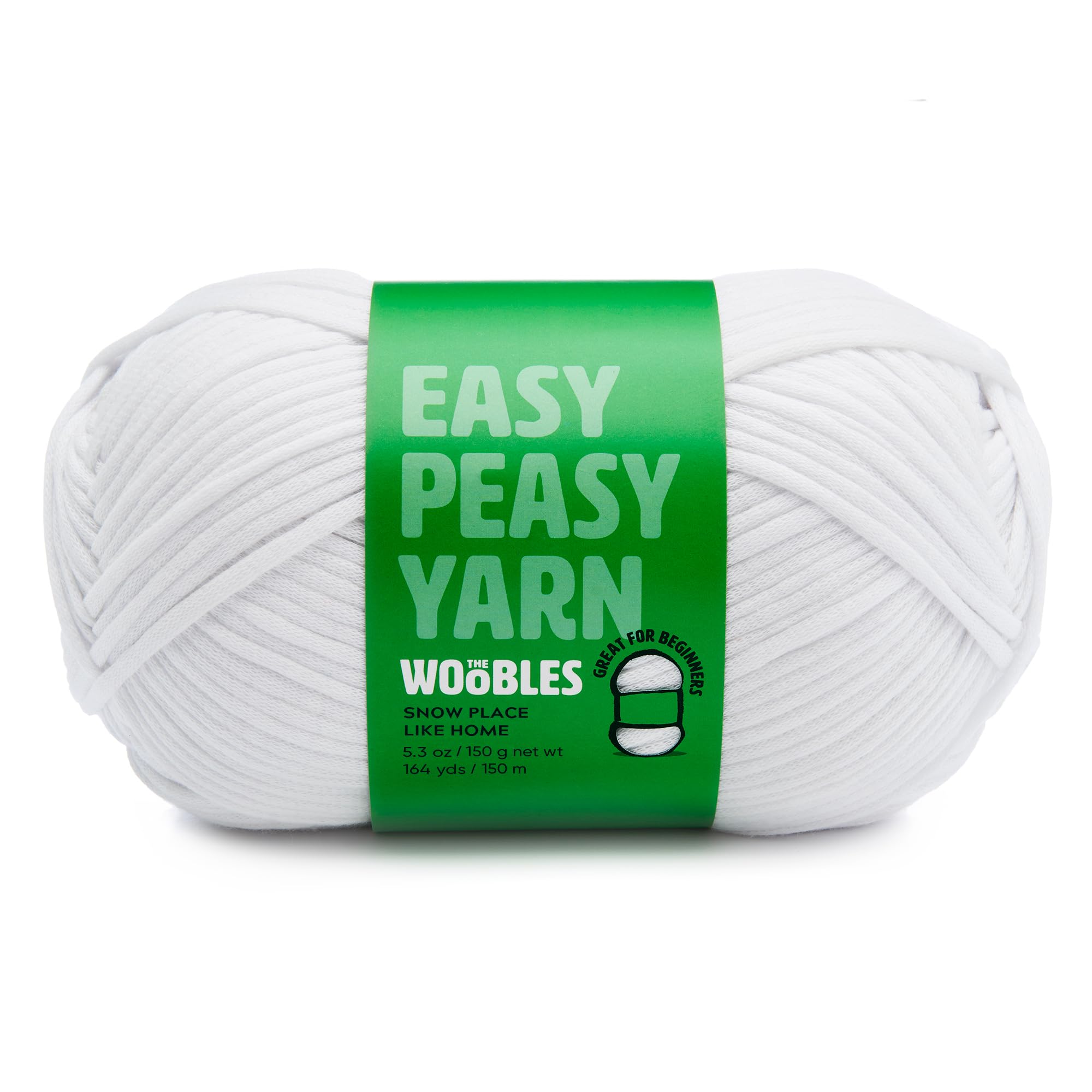 Woobles Easy Peasy Yarn for Beginners - Crochet & Knitting Yarn, White | As seen