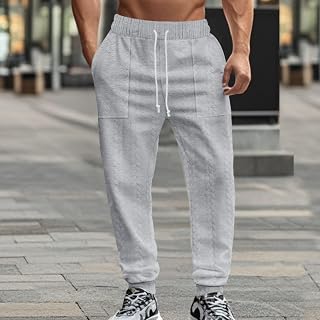 Pantalones deportivos de jacquard para hombre, con cintura elástica y cordón, pantalones deportivos casuales de ajuste holgado para deportes y gimnasio