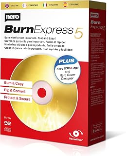 Nero Burn Express 5 – Burn | Copy | Rip | Convert | Secure with SecurDisc 4.0 | USBxCopy & Cover Designer | Lifetime License | 1 PC | Windows 11/10