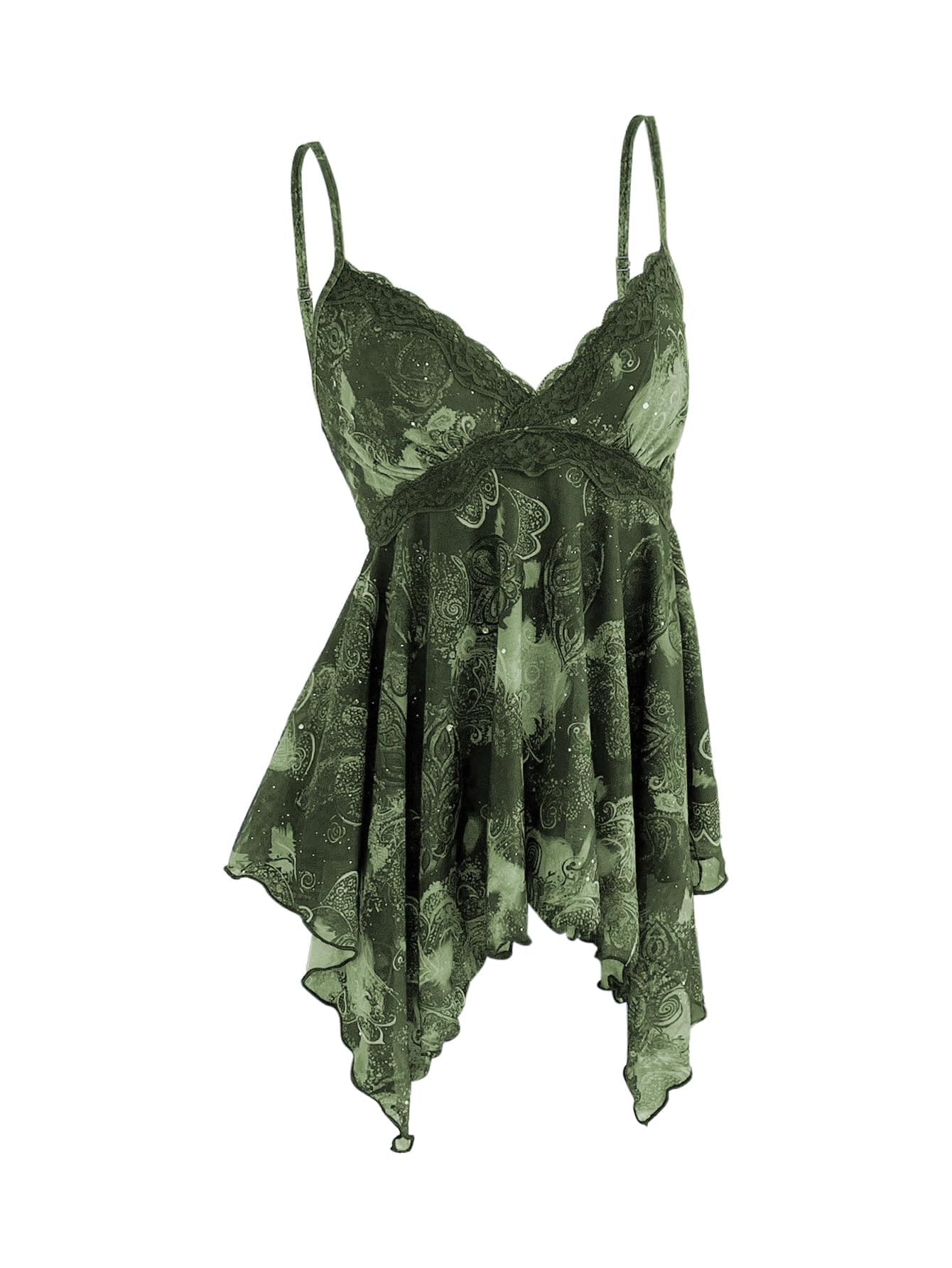 Verdusa Women's Y2K Tops Lace Sequin Ruffle Peplum Babydoll Going Out Shirt