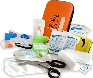Dog First Aid Kit | Includes Over 40 Health Supplies for Dogs | Multi Purpose Pet Aid Kit for All Emergencies | Travel Sized First Aid for Dogs