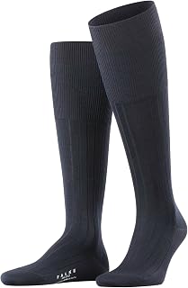 FALKE Men's Milano Long Socks Breathable Sustainable Organic Cotton Scotland Thread Thermo-Active Sole Flat Stitching No Pressure On High Toe Ribbed Fine 1 Pair