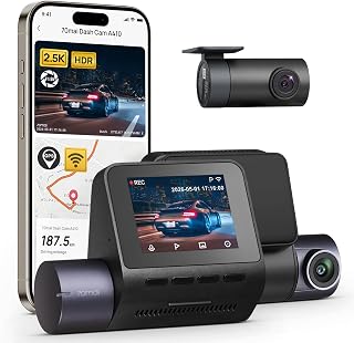 70mai 2.5K Dash Cam Front and Rear, F1.55, Night Vision, WiFi GPS, ADAS | 2.5K+1080P Car Camera, Super Night Vision, HDR, 24H Parking Mode, Built-in WiFi&GPS, G-Sensor, Loop Recording