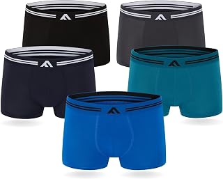 FM London Pack of 5 Men's Bamboo Boxer Briefs, Tagless