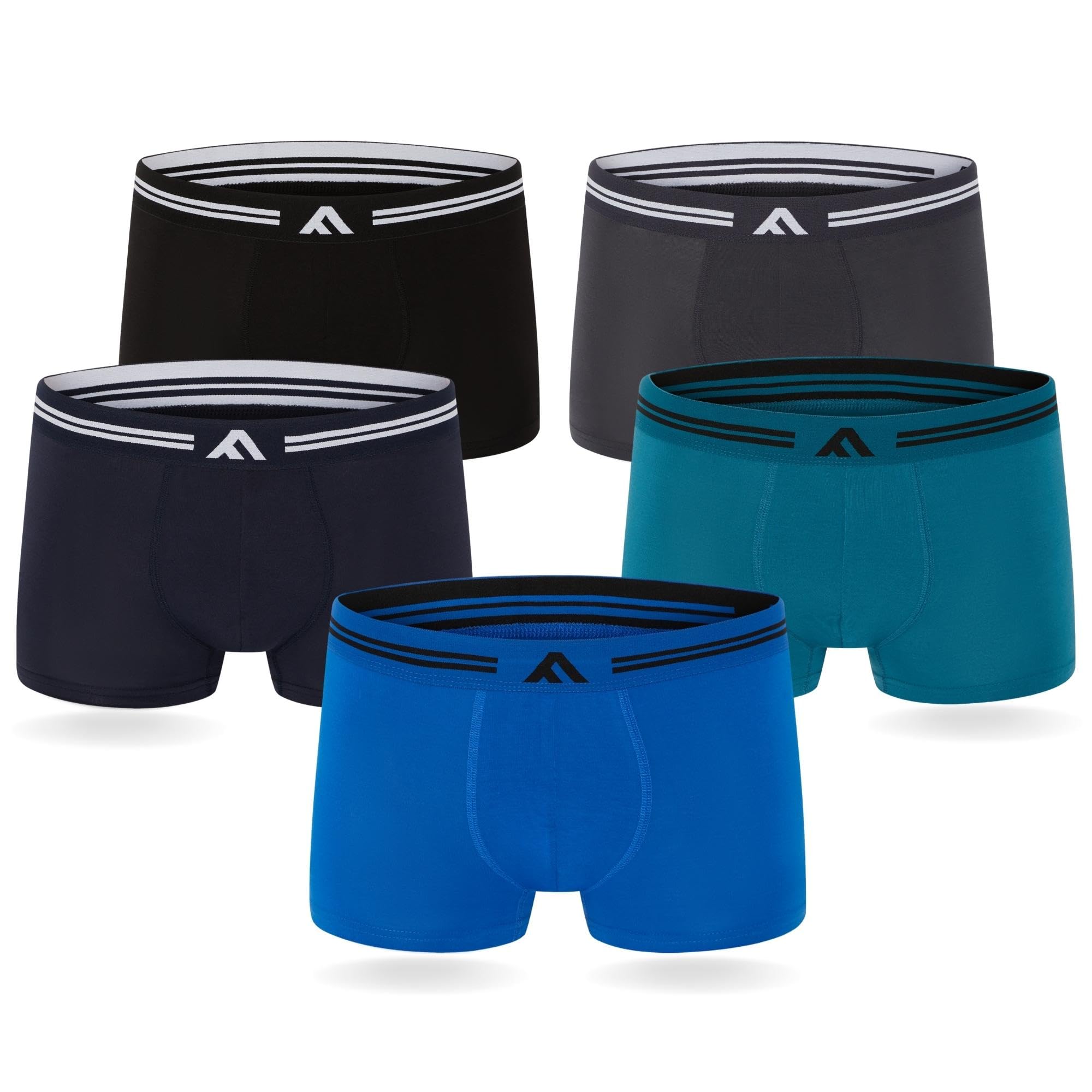 FM London Pack of 5 Men's Bamboo Boxer Briefs, Tagless