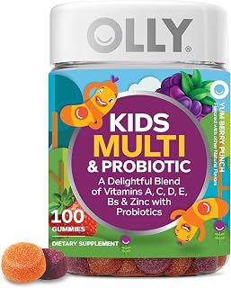 OLLY Kids Multivitamin & Probiotic Gummy, Digestive Support - 100 Count | Kids Support, Probiotics, Zinc, Vitamin A, C, D & E, Gluten Free, No Synthetic Colors, No Synthetic Flavors