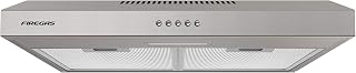 FIREGAS 60cm Cooker Hood, Stainless Steel Extractor Fan, 202m³/h, 3-Speed | Included Carbon Filters,Recirculation & Ducting Modes, Wall/Cabinet Mount, Push Button Control