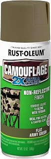 Rust-Oleum Ultra Cover 2X Camouflage Army Green Spray Paint | Non-Reflective Finish, Hunting Blinds, Tree Stands & Equipment, Blends With Natural Terrain, 12 Oz