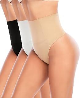 YARRCO Women's Thongs, Slimming Thong Tummy Shapewear Seamless Tanga High Waist Slimming Invisible Shapewear Thong