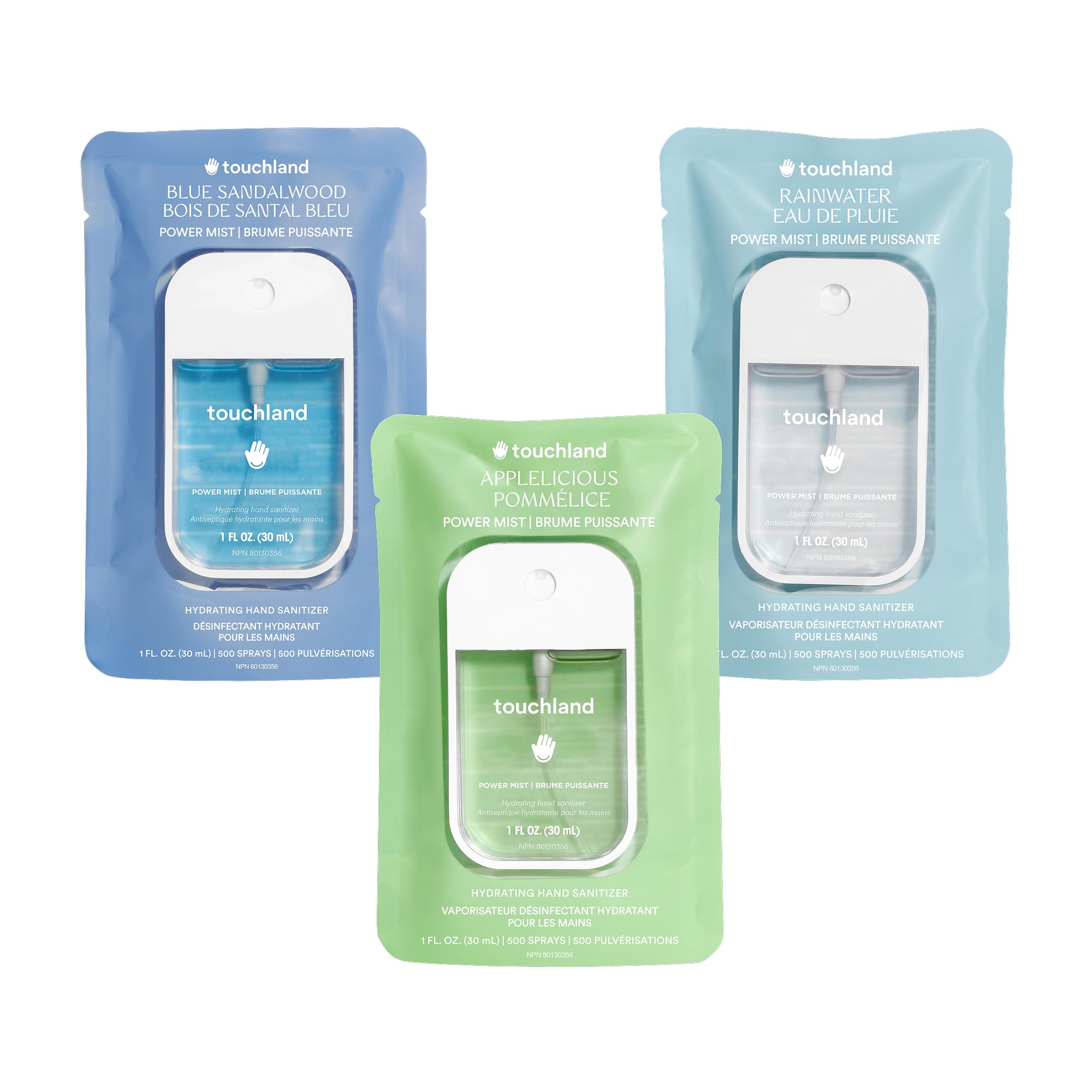Touchland Fresh & Woods Hydrating Hand Sanitizer Spray Set Travel Size | TSA rea