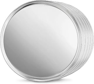 New Star Foodservice 51025 Aluminum Pizza Pan, 12-Inch, Pack of 6