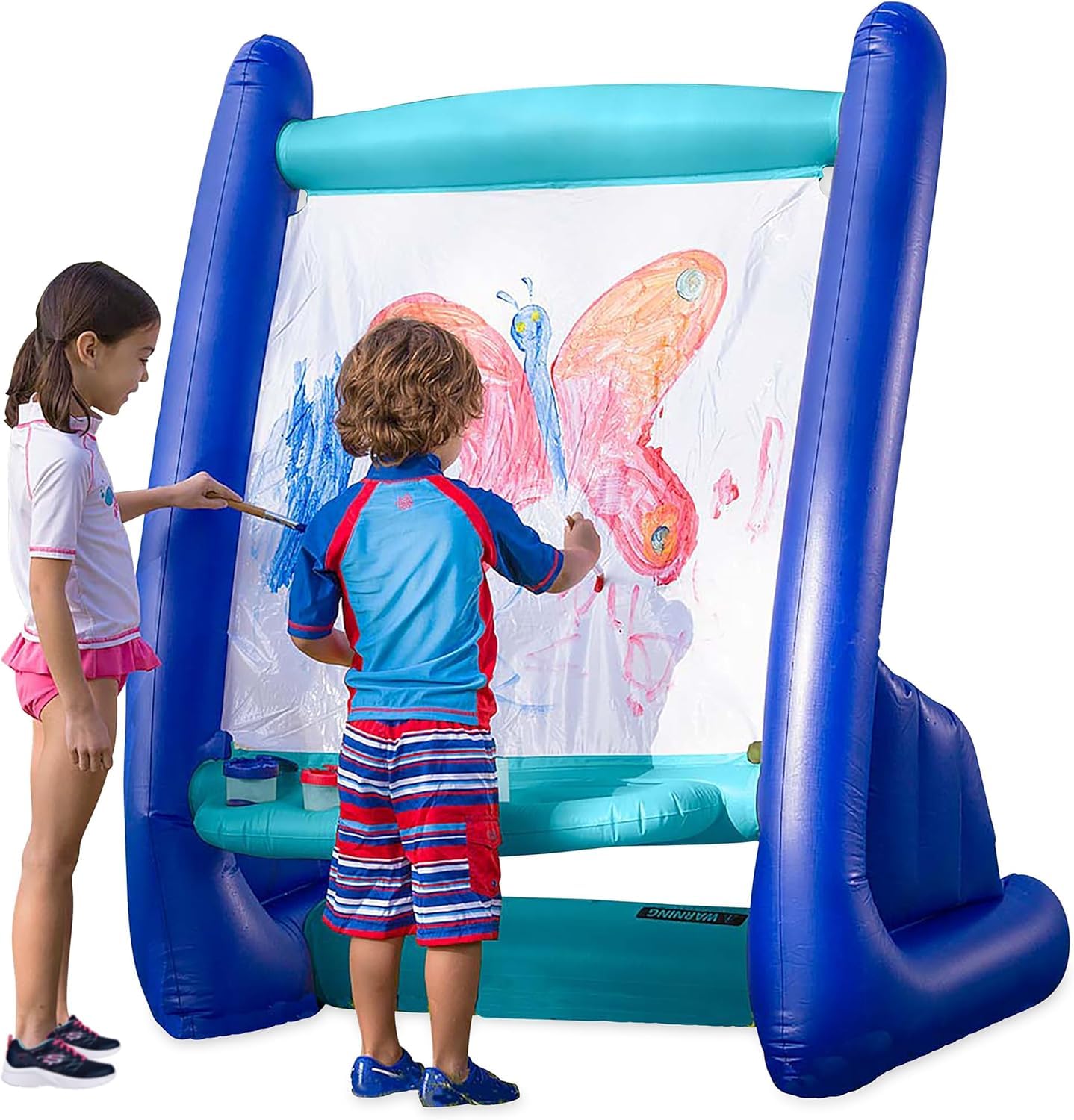 Hearthsong Inflatable Kids Art Easel, Outdoor & Indoor Paint Station, Creative C