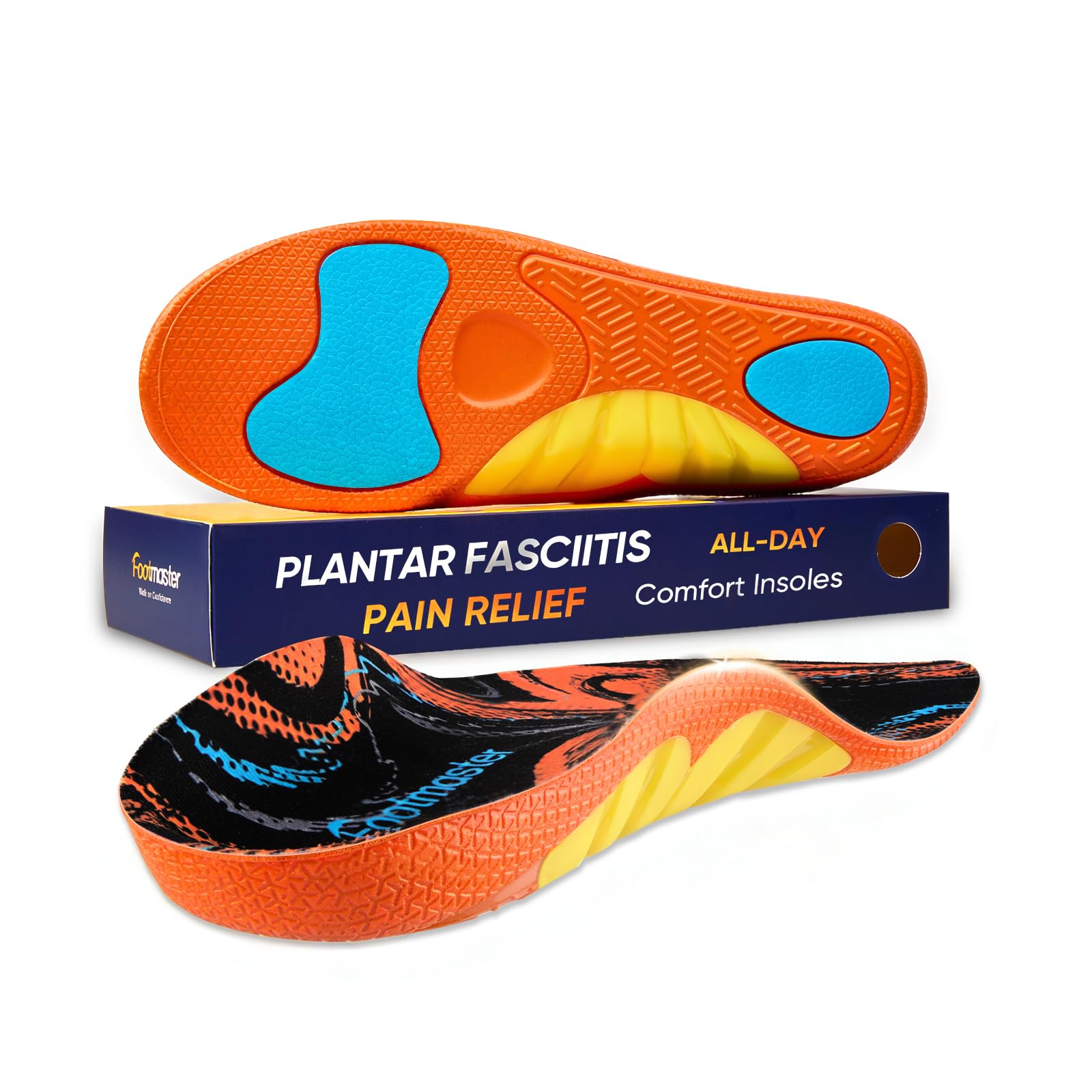 Footmaster Plantar Fasciitis Pain Relief Insoles,All-Day Comfort Orthotic Shoe I