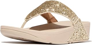 FitFlop Women's Mina Shimmer Denim Back-Strap Sandals, Light Blue