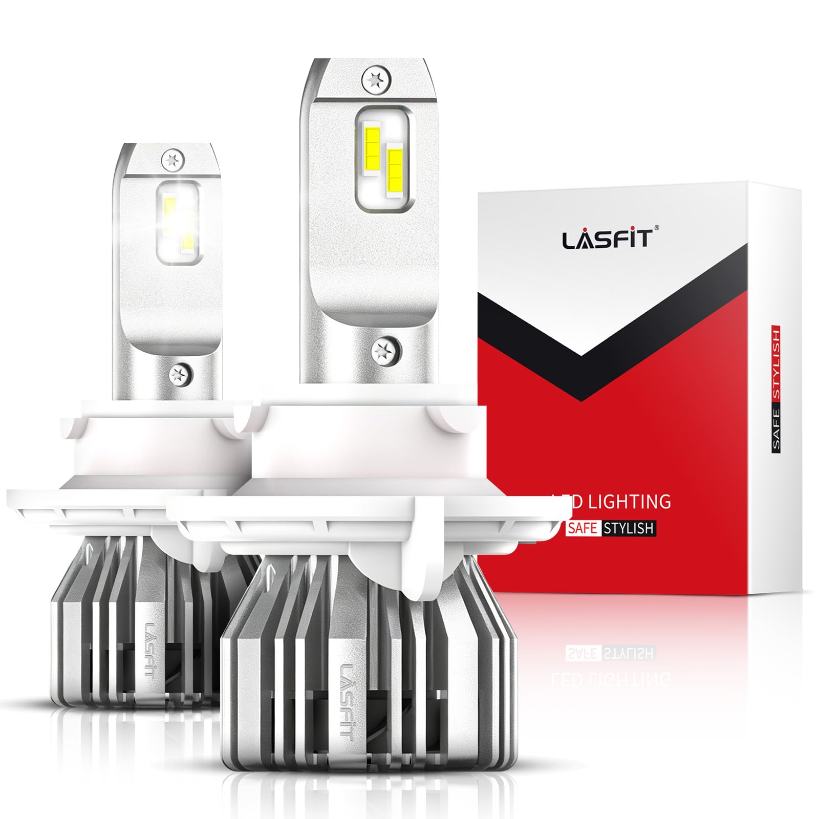 LASFIT 2026 𝐂𝐨𝐦𝐩𝐚𝐜𝐭 9008/H13 LED Headlight Bulb, 𝐑𝐞𝐚𝐥 50W 4X Brighter Halogen 1: