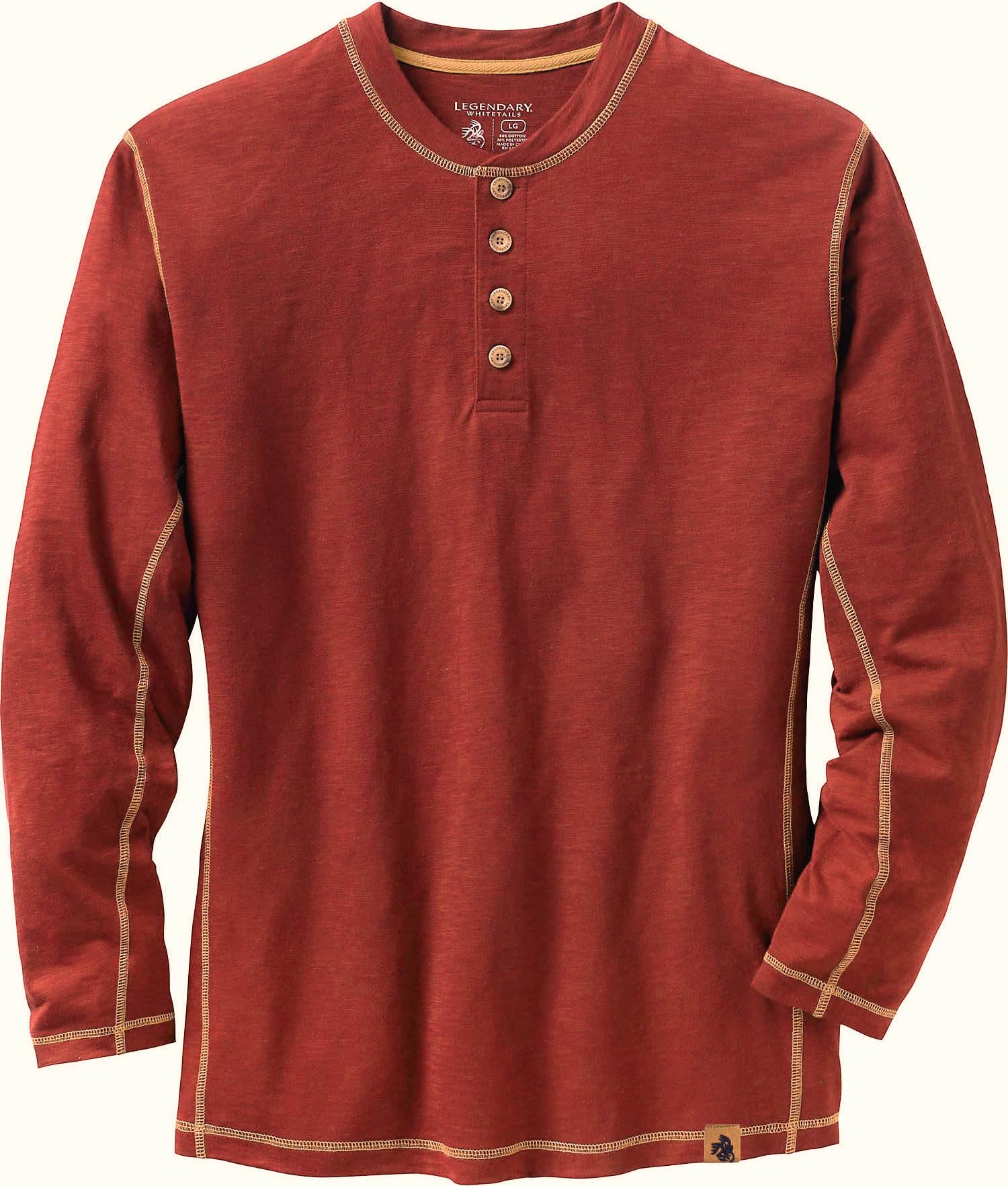Legendary Whitetails Maverick Slub Henley Barnwood Men's Henley Shirt (Pack of 1