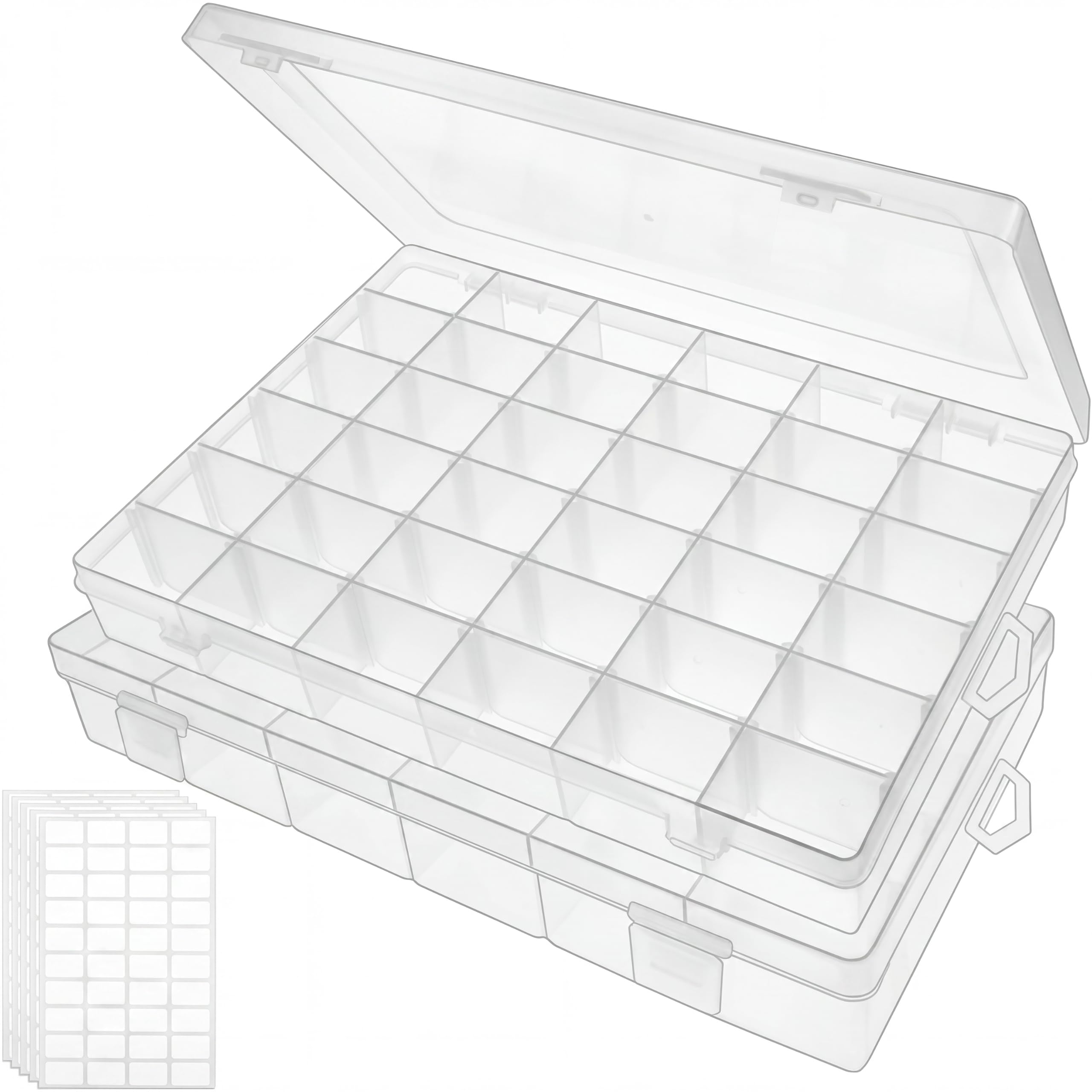 Bead Organizer Storage 2 Pack 36 Grid Jewelry Tackle Craft Box Adjustable | Clea