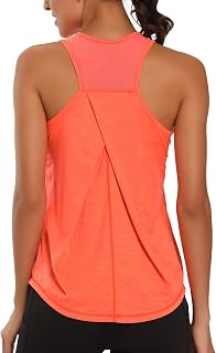 Aeuui Womens Workout Tops for Women Racerback Tank Tops | Sleeveless, Crew Neck, Mesh Back, Lightweight, Breathable, Stretchy, Soft, Moisture Wicking, Yoga Athletic Running Gym Shirts