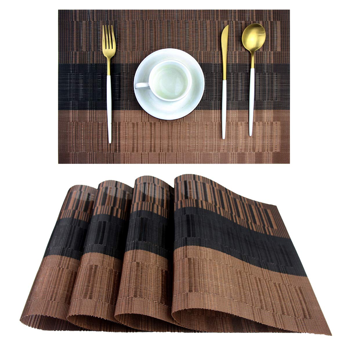 PIGCHCY Placemats,Durable Placemats for Dining Table,Washable Woven Vinyl Kitche