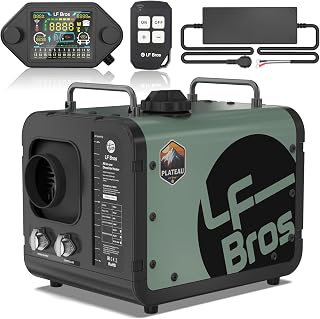LF Bros 5KW Diesel Heater, 12V/110V High Altitude Heater with Timer | High Altitude Tested to 17,162 ft, 5L Fuel Tank, 24-Hour Timer, Foldable Handle, Cold-Weather Ready