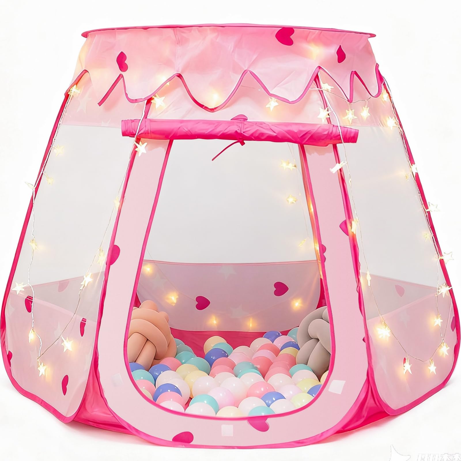 Crayline Pop Up Princess Tent with Star Light, Toys for Year Old Girl Birthday G