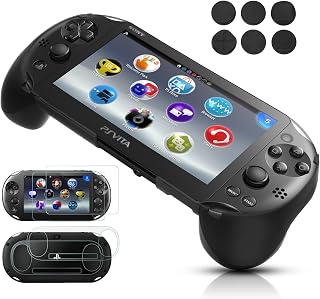 Gorliskl Hand Grip Handle Joypad Protective Case with L2 R2 Trigger Button Grip Shell Controller Protective Case for Sony PlayStation PS Vita 2000 PSV 2000 PS Vita Slim.