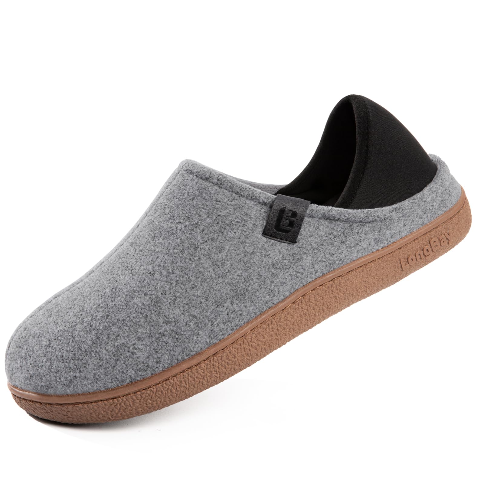 LongBay Mens Slippers with Removable Supportive Insole Slip on Casual House Shoe