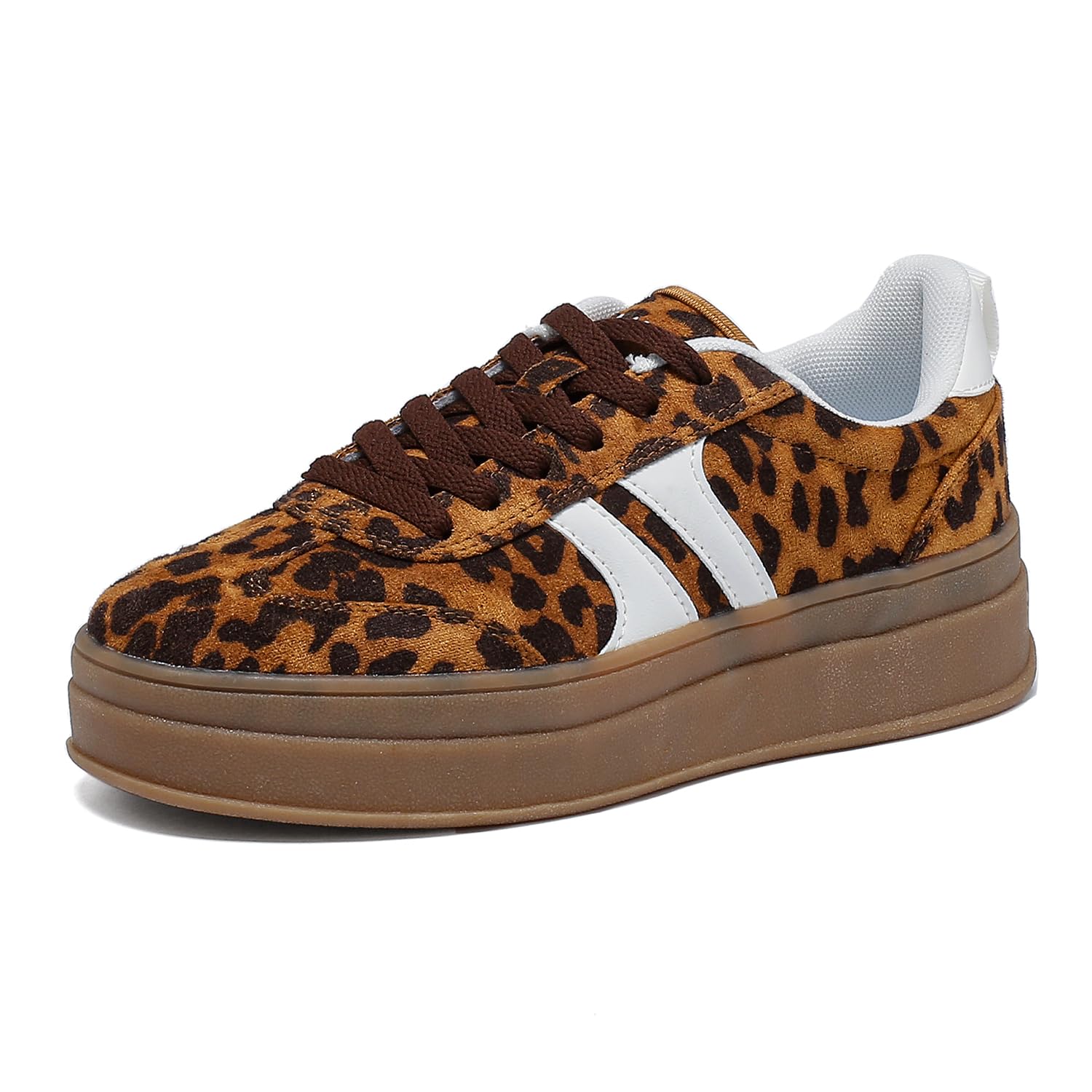 Lxuan Women's Gum Sole Fashion Sneakers-Thick Platform Sole,Anti-Slip Rubber,Lac