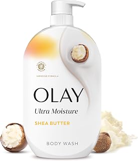 Olay Body Wash for Women, Ultra Moisture, 24/7 Moisture Barrier Repair, Hydrating Formula for Visibly Healthy Soft Skin, Vitamin B3 & Hyaluronic Blend, For All Skin Types, Shea Butter Scent, 35 fl oz