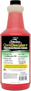 QwikDescaler+ Concentrated Tankless Water Heater Descaler Solution (1 Qt) | Descaling Solvent for Tankless Heat Exchangers & Water Heaters, Quickly Dissolves Scale, Lime, Tarnish and Deposits, 1 Quart