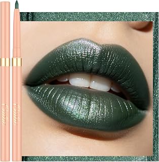 Oulac Matte Green Lip Pencil, Waterproof Lip Liner Pencil with 24H+ Durability, Highly Pigmented Formula, Smooth and Shading Resistant, Lip Contour, Vegan