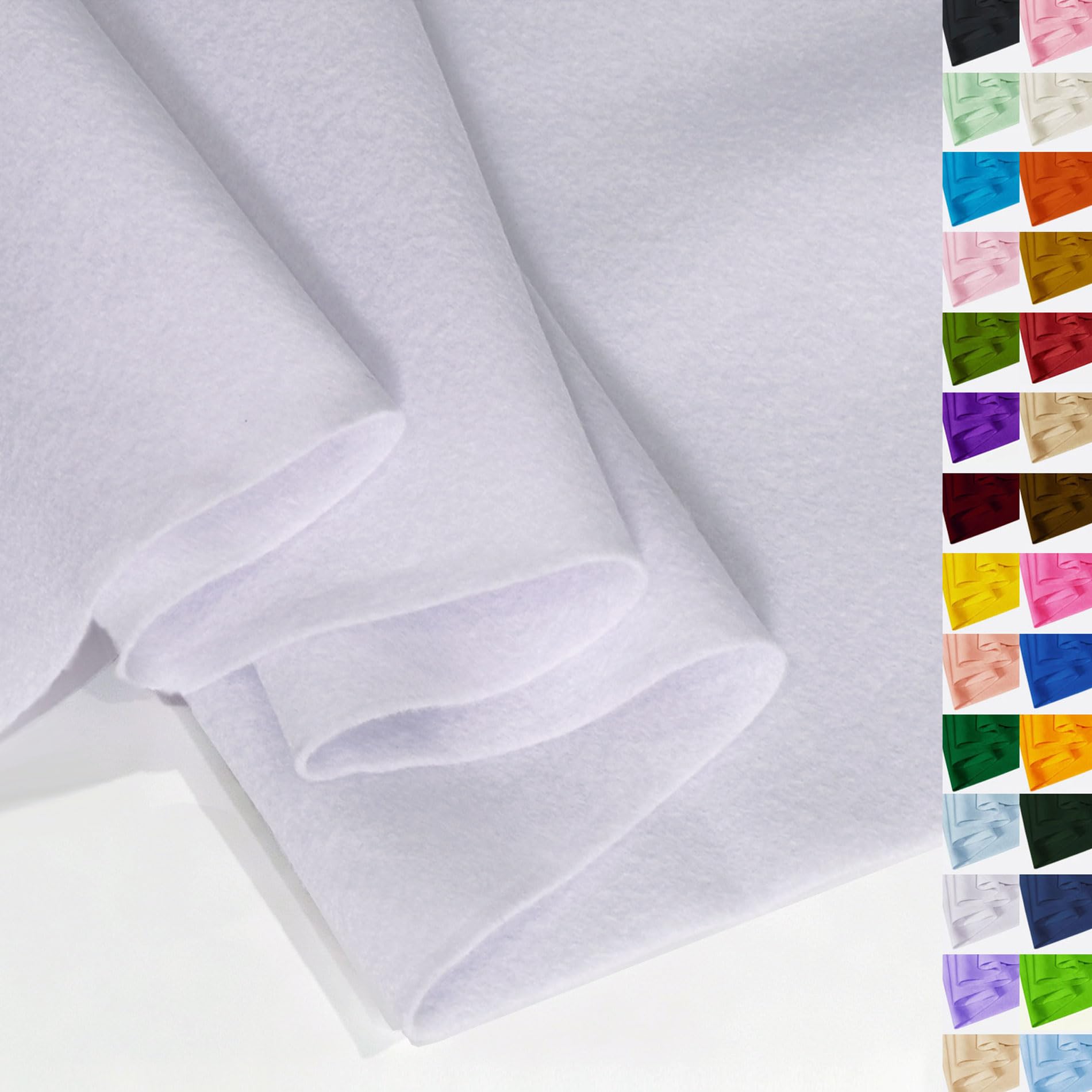 White Felt Fabric 36" X 36"(1 Square Yard) 1.6mm Thick Soft Felt Sheet | Durable