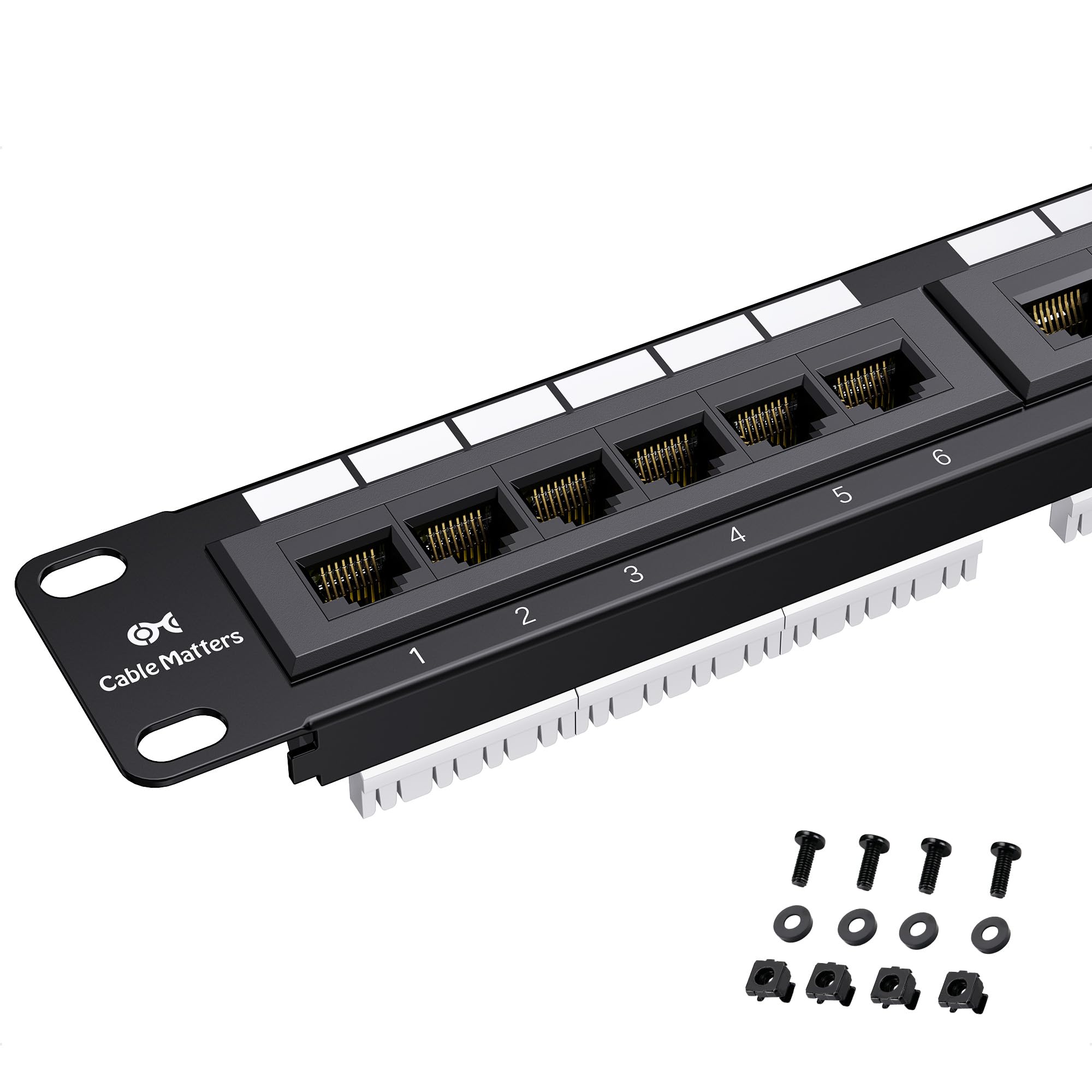 [UL Listed] Cable Matters 24 Port 10Gbps Cat6 Patch Panel, 1U | Wall Mount/Rackm