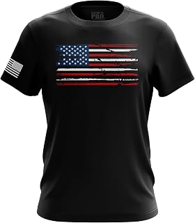 Men’s American Flag Short Sleeve Cotton Patriotic T-Shirt Made in USA