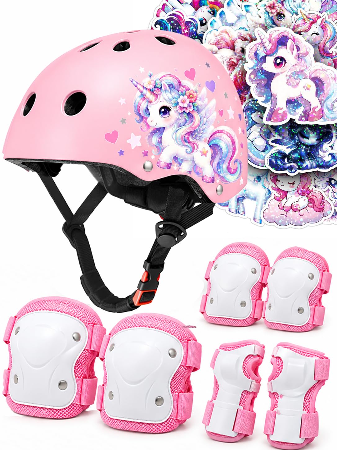 Kids Bike Helmet Set,CPSC Certified with Knee Elbow Wrist Pads Guards,Toddler Ad