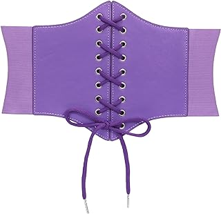 JasGood - Women's lace up corset, elastic and wide, ideal for Halloween parties and other events