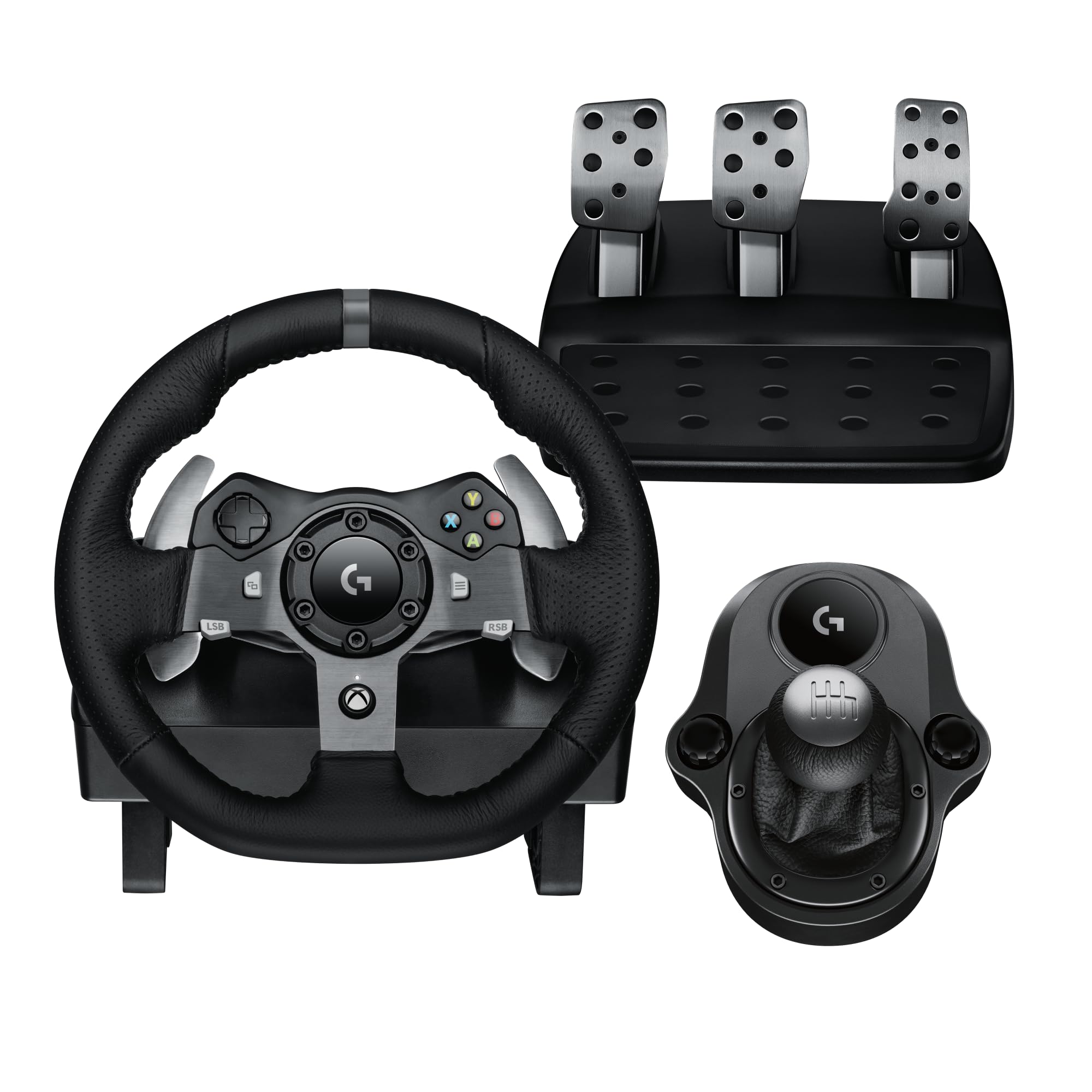 Logitech G920 Driving Force Racing Wheel and Pedals, Force Feedback + Logitech G