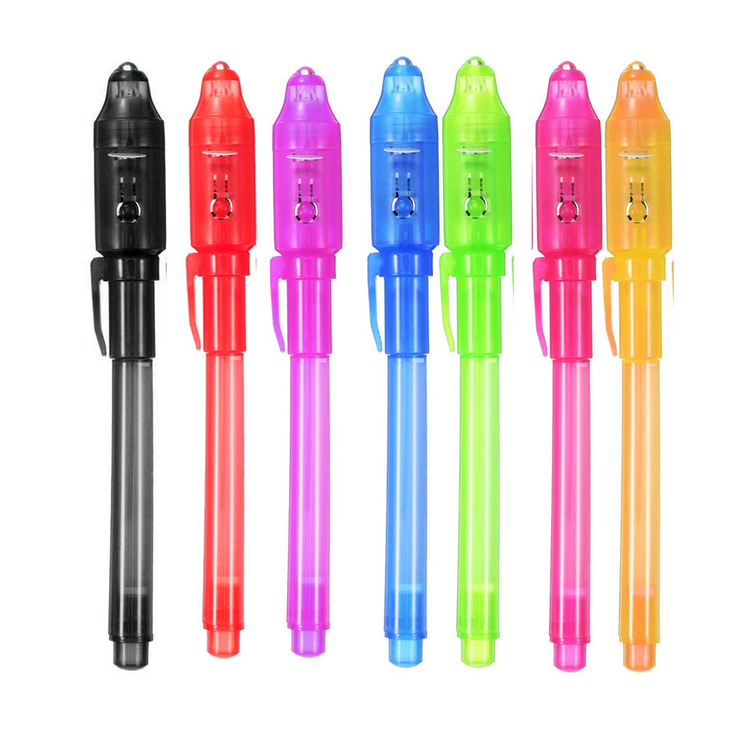iPang UV Light Pen Set of 7, Invisible Ink Pen Maker, Kids Spy Message Pen with 