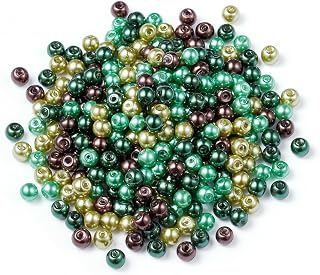 200pcs Mixed 6mm Dyed Round Glass Pearl Beads Mini Flat Loose Spacer Beads for Wedding Decoration for DIY Crafts Earrings