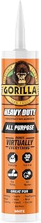 Gorilla Heavy Duty Construction Adhesive, All Weather, 9oz/266mL Cartridge | For Indoor And Outdoor Use, Paintable, Gap-Filling, Non-Foaming Formula With Strong Lasting Bond Strength