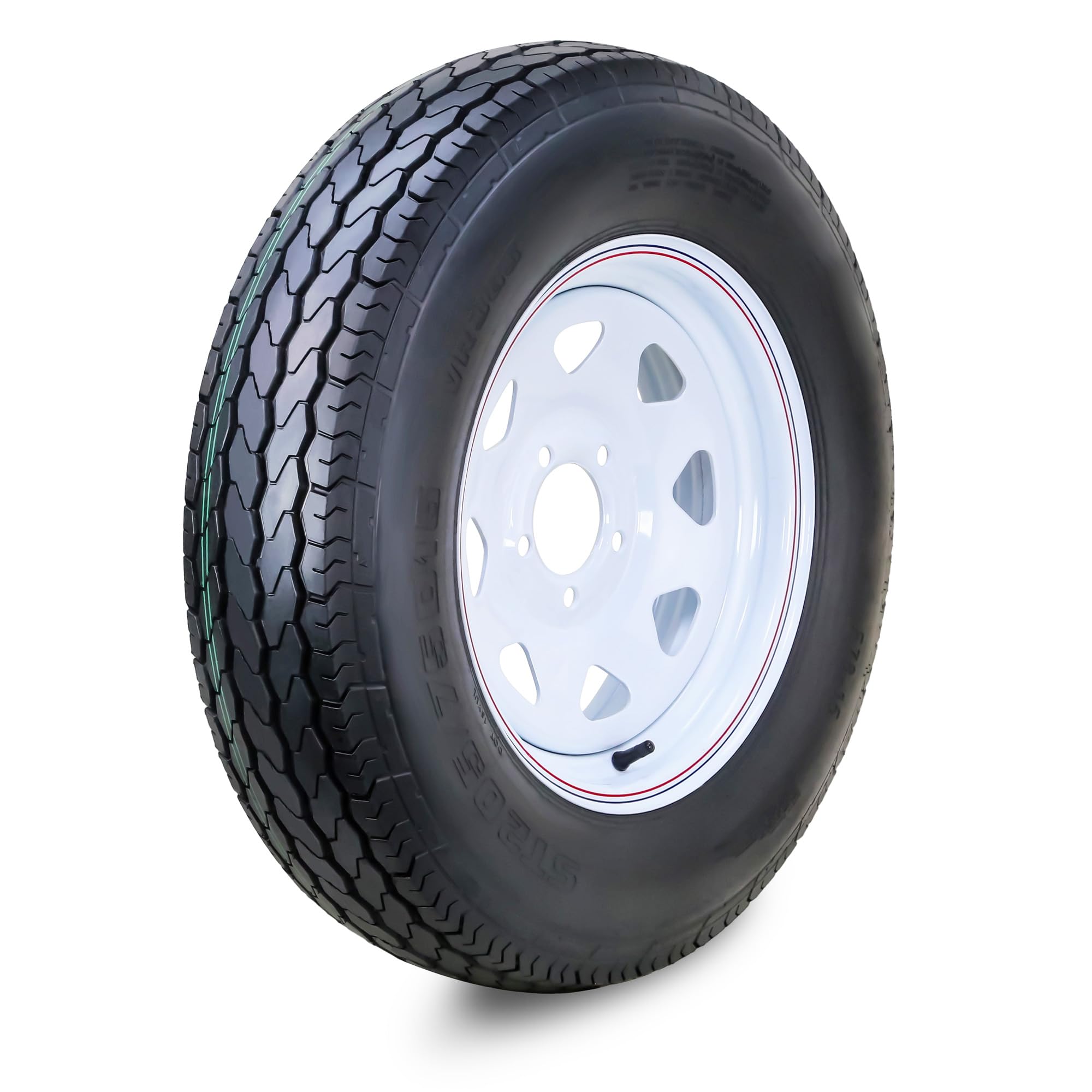 Free Country Trailer Tire Wheel ST205/75D15 6-Ply 101L 5X5 White Spoke Rim | 5 L