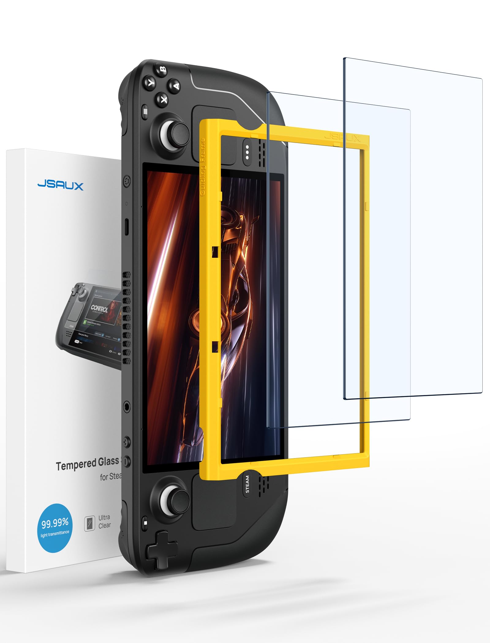 JSAUX 2-Pack Ultra HD Screen Protector for Steam Deck OLED/LCD | with Guide Fram
