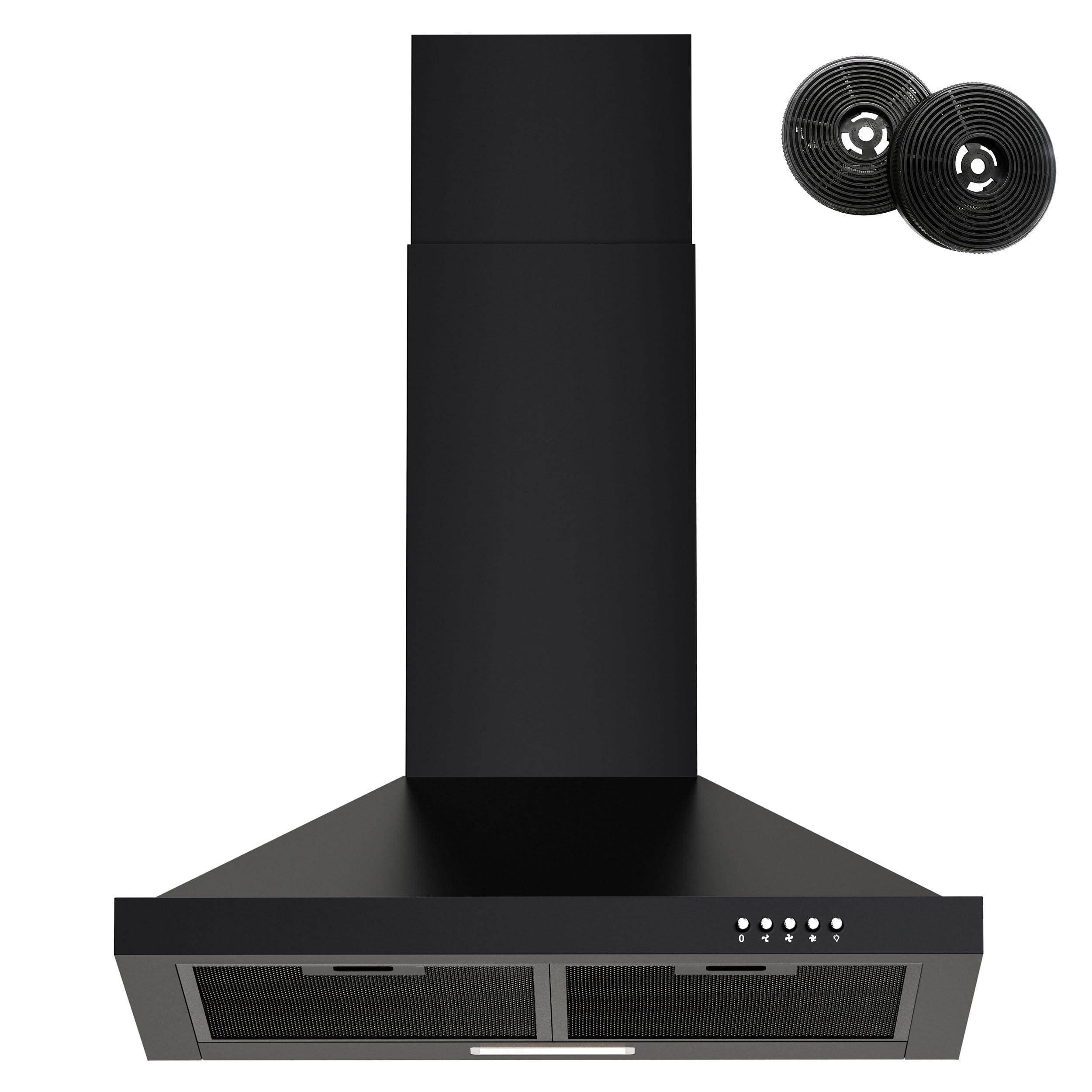 FIREGAS Range Hood 24 inch, Wall Mount Range Hood in Black, Kitchen Hood | Stain