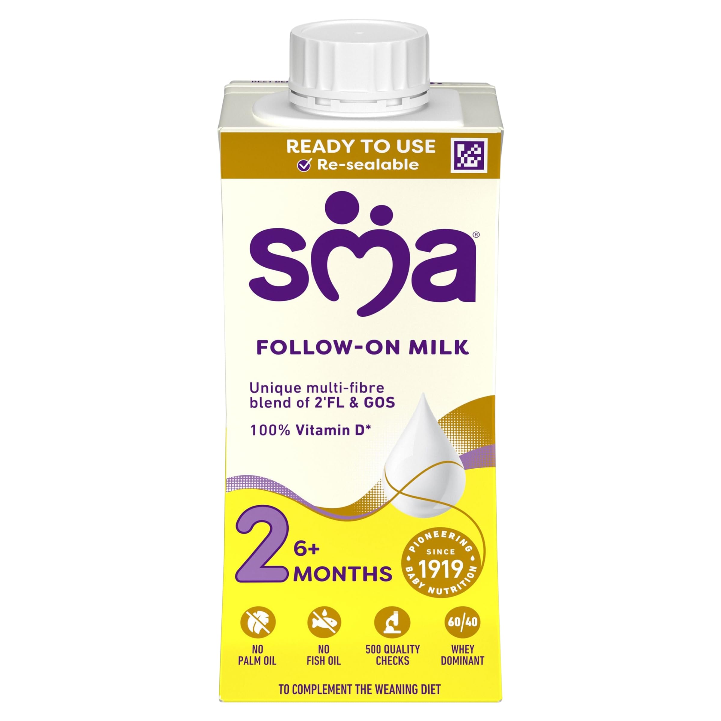 SMA 2 Follow-on Baby Milk Ready Liquid Formula 6 Months+ | To complement the wea